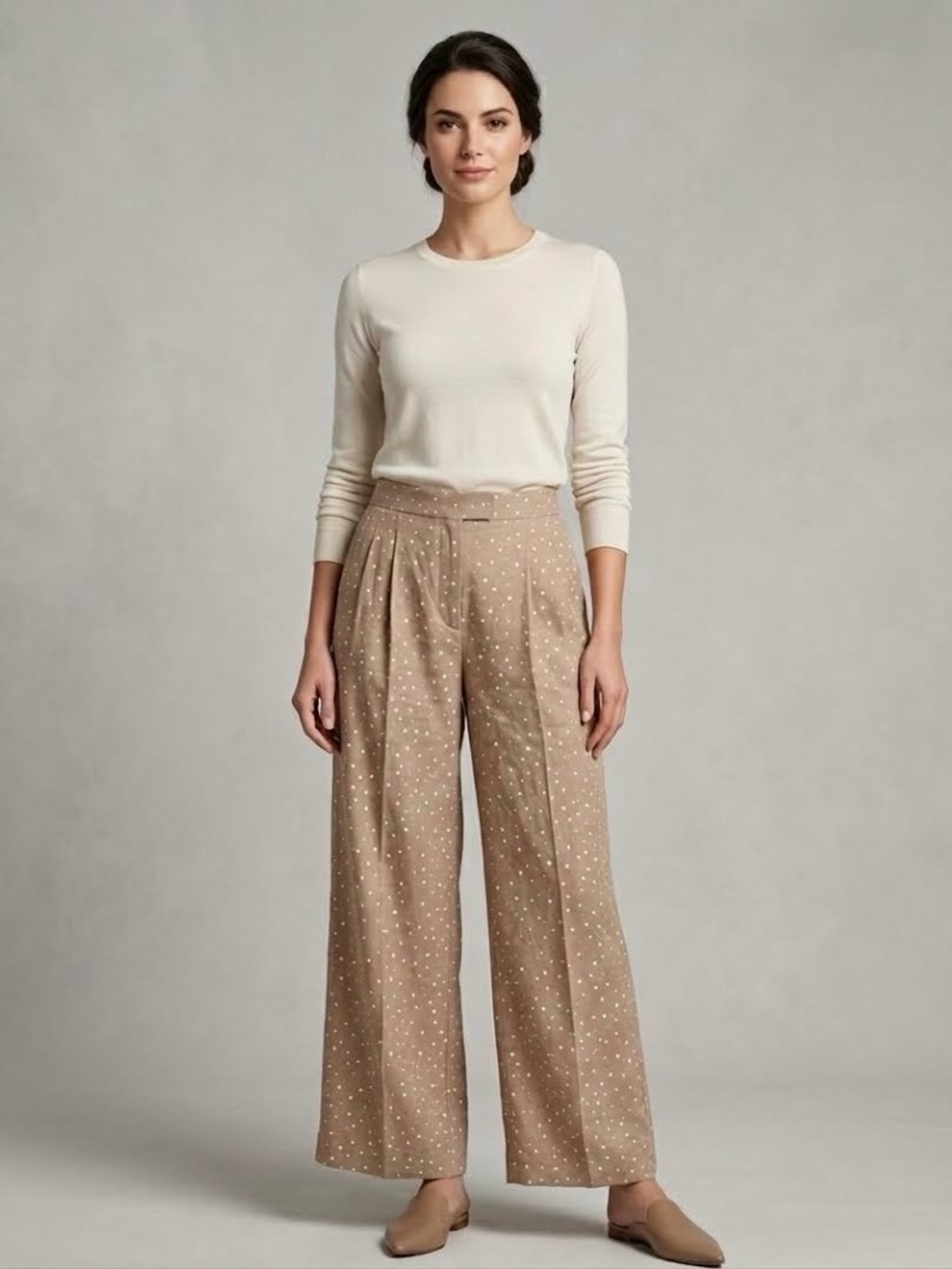 Worthington NWT Mini Leopard Wide Leg Pants | Elastic Waist | Pockets | S